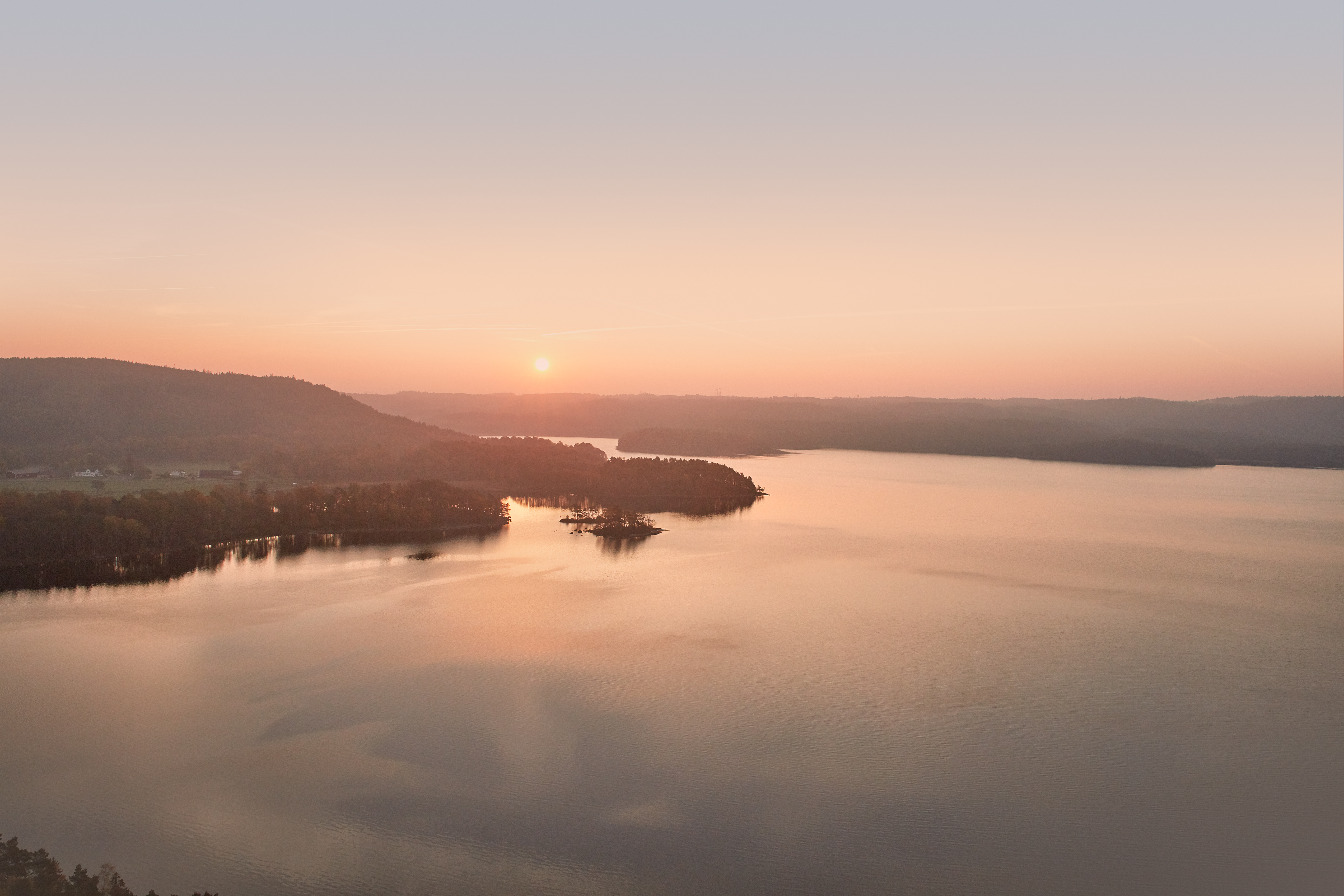 Aerial view of the ocean and swedish shore